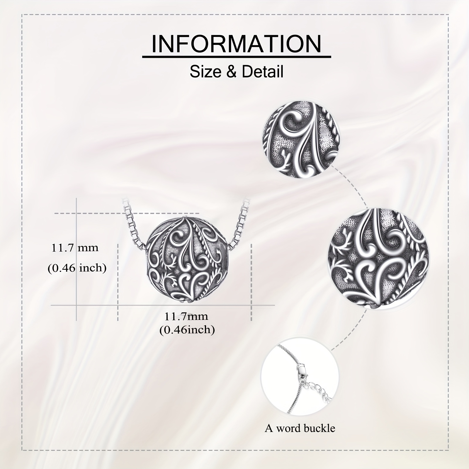 Intricate Filigree Ball Urn Pendant for Ashes, 925 Sterling Silver